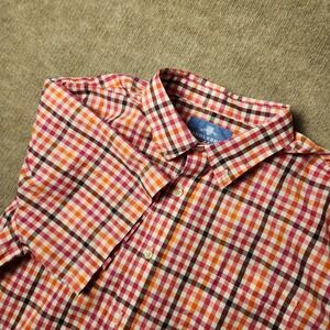 Authentic‎ Saddlebred Plaid Button Down Short Sleeve Shirt Casual